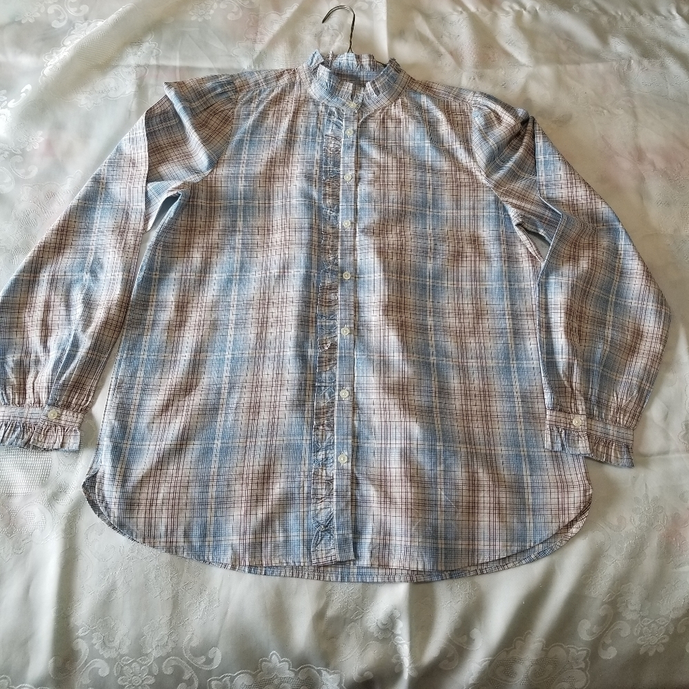 LOFT Button Down Plaid Shirt Sz M  NWT